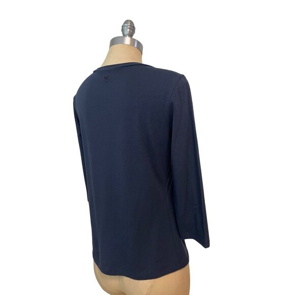 Weekend Max Mara Multia 3/4-Sleeve Stretch Jersey T-Shirt Black Medium - Picture 4 of 6